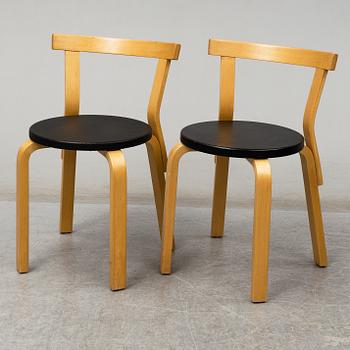 ALVAR AALTO, stolar, 5 st, modell 68, Artek, 1900-talets slut.