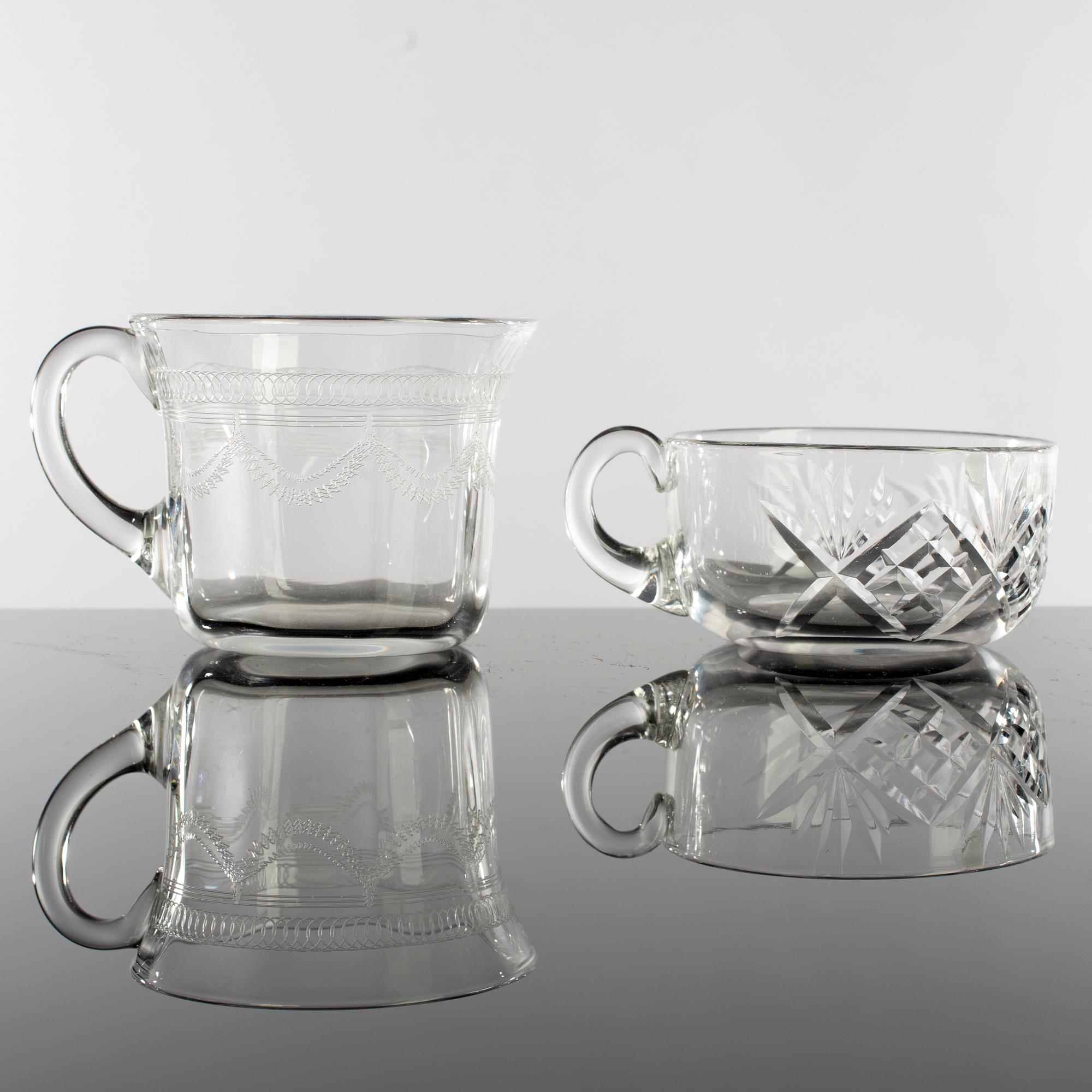 PUNSCHMUGGAR, 19 st. Bl a Kosta, Helga och Pall Mall, omkring 1900.