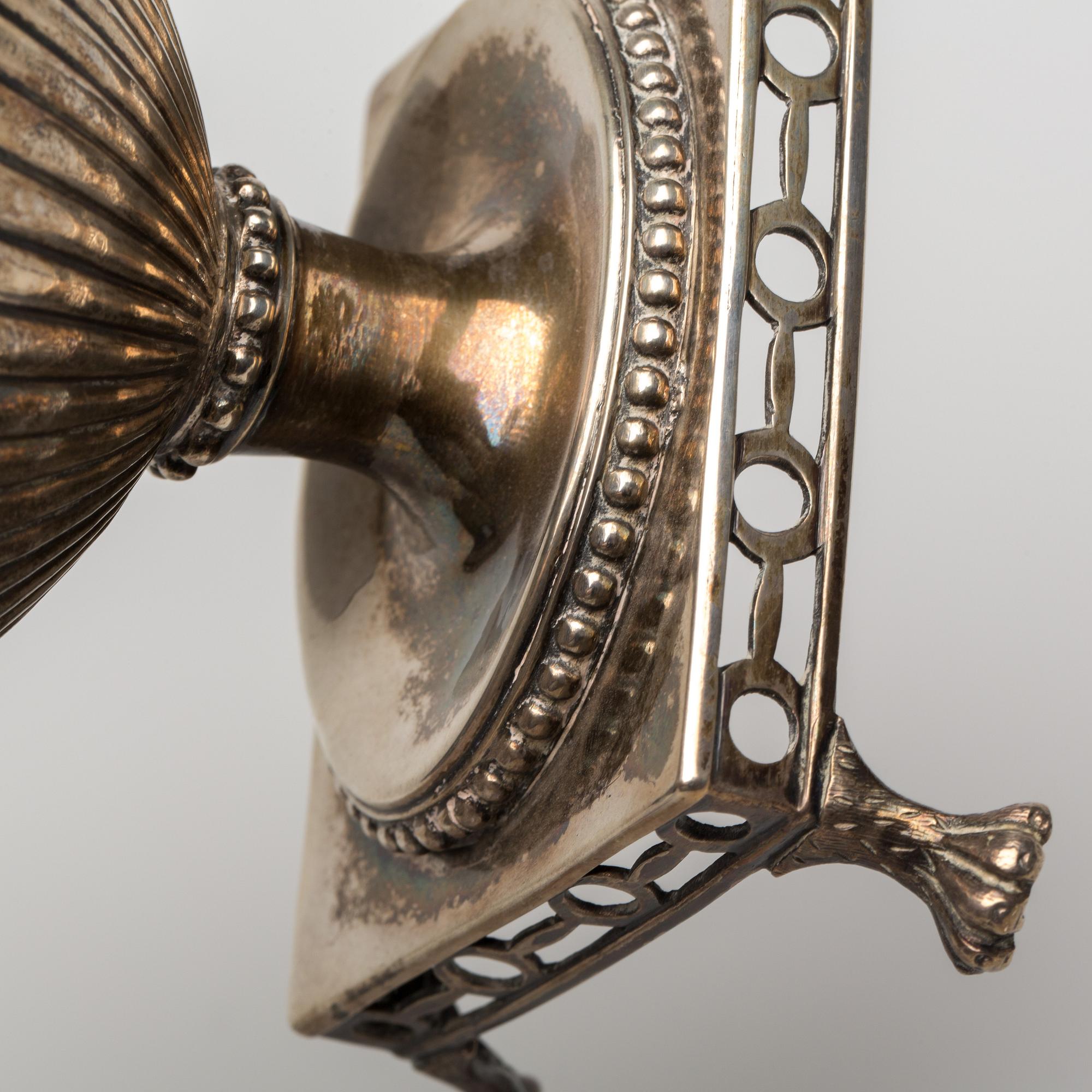 STRÖSOCKERSKÅL, silver, Johan Ekholm, Stockholm, 1795. Vikt ca 611 g.