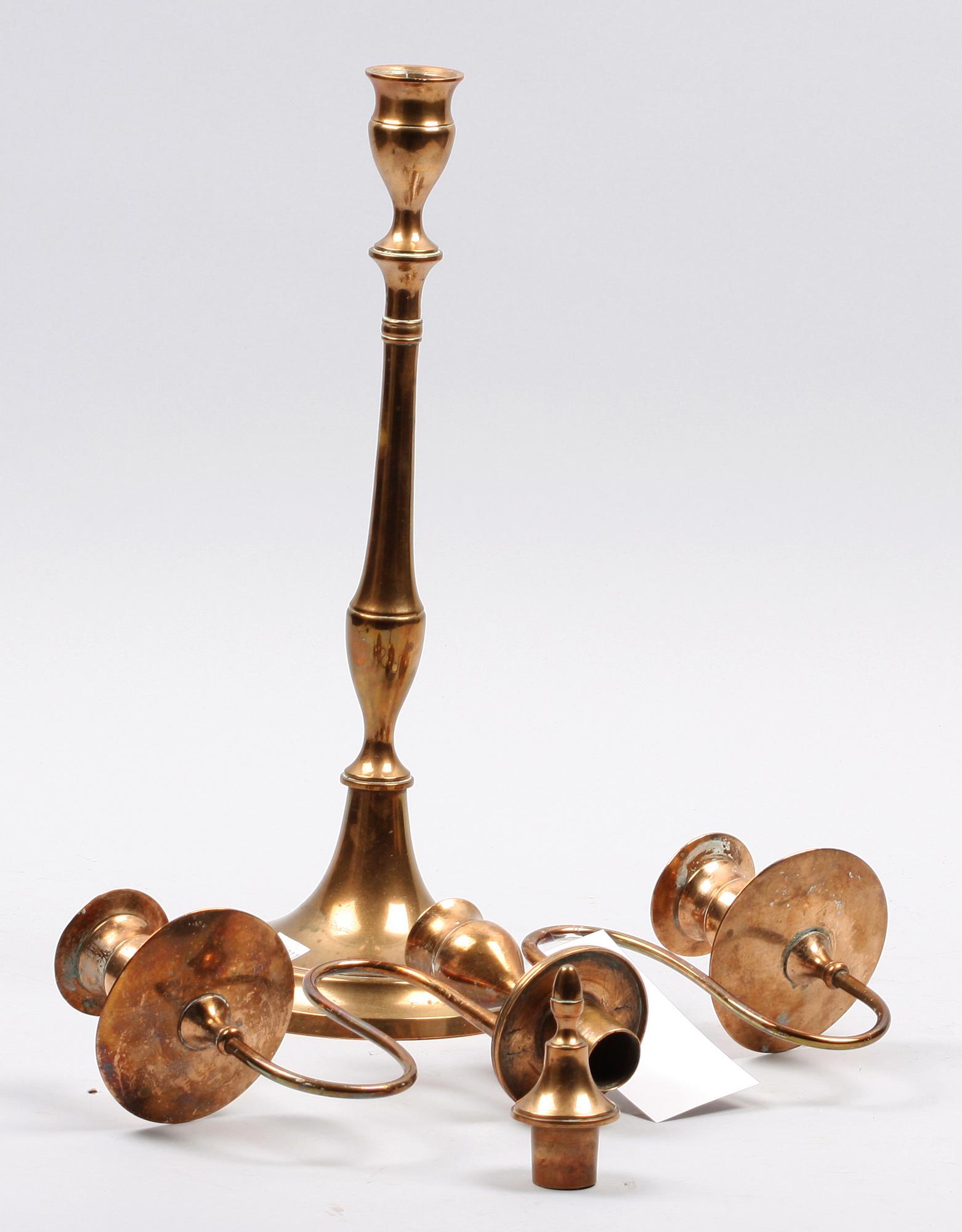 KANDELABER, mässing, 1800-talets första hälft/mitt.