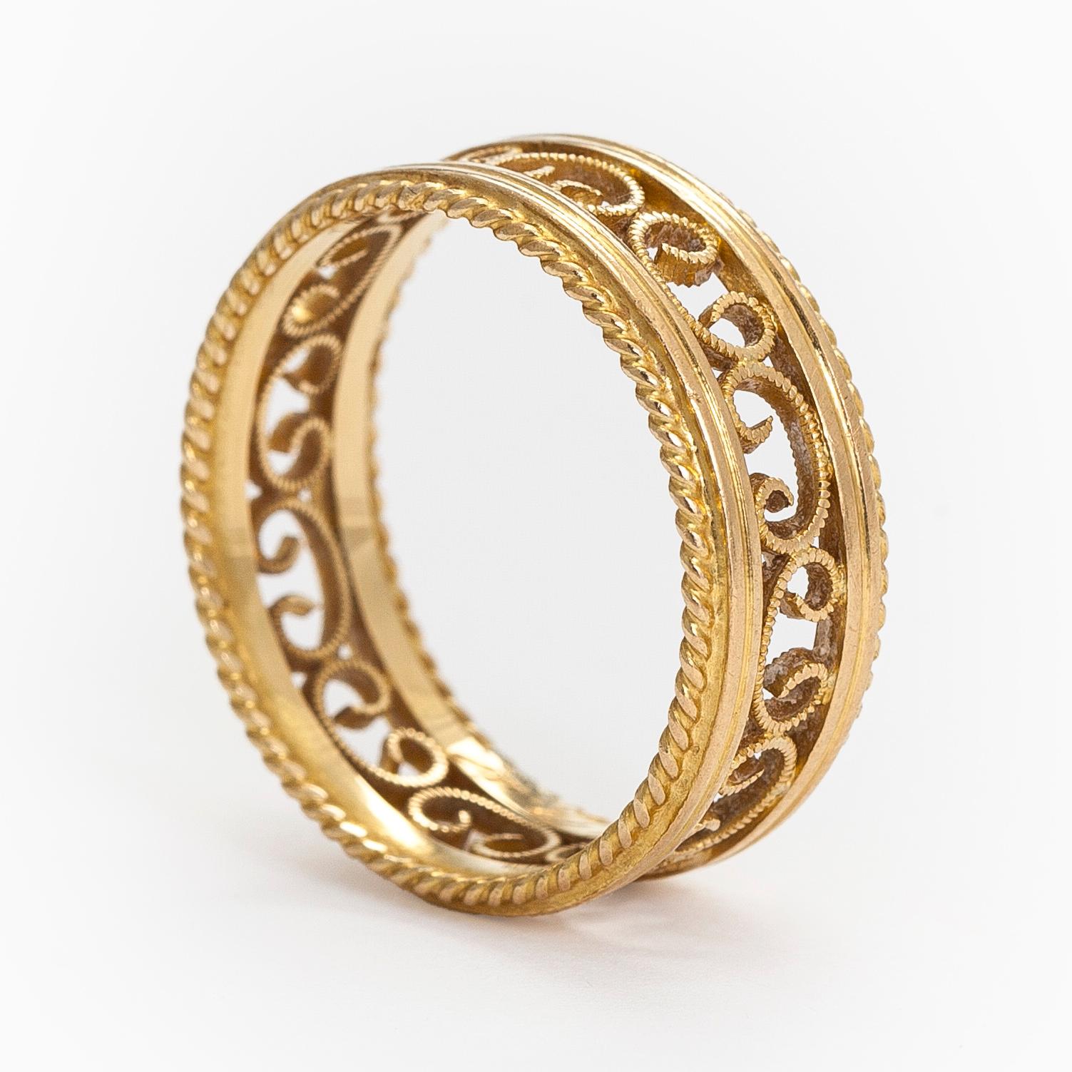 Kalevala Koru, ring, "Filigran", 18K guld, Helsingfors 1971.