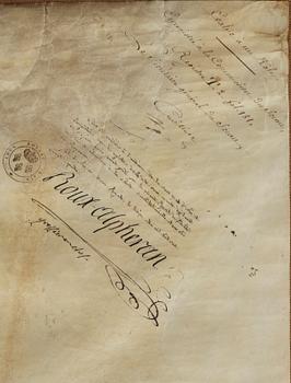 KONFIRMATIONSBREV, på pergament, egenhändigt undertecknat av Konung Ludvig XVIII av Frankrike & Navarre, 1814-1824.