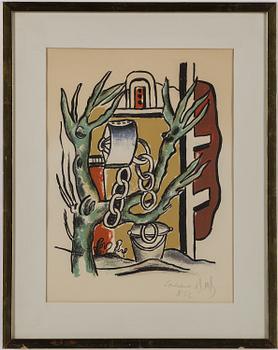 FERNAND LÉGER,  färglitografi, 1951, signerad med blyerts 'Cordialement' och daterad 5-52.