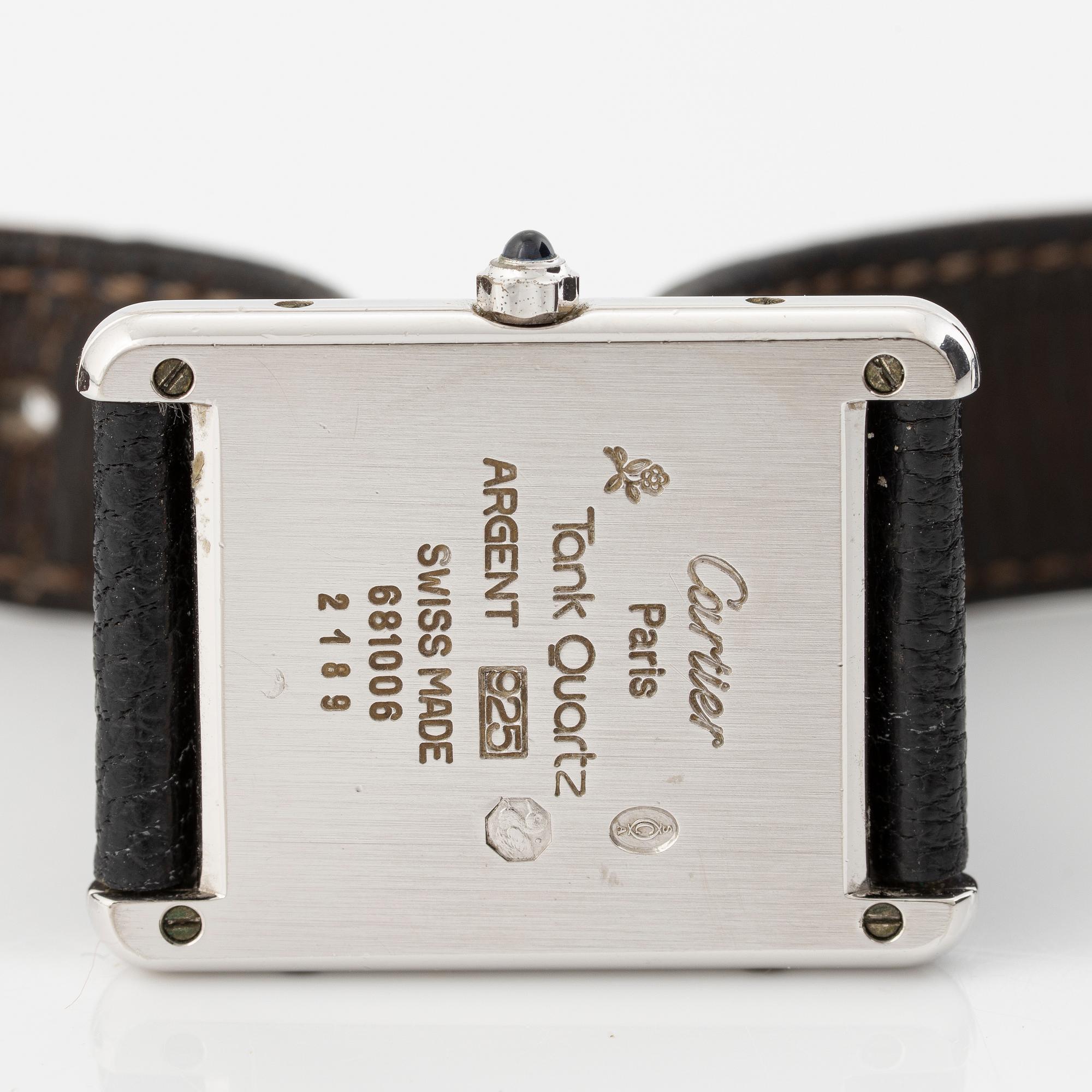 Cartier, must de Cartier, Tank, wristwatch, 23.5 x 23 (30.5) mm.