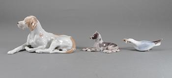 FIGURINER, 3 st, Bing & Gröndal och Royal Copenhagen, 1900-talets andra hälft.