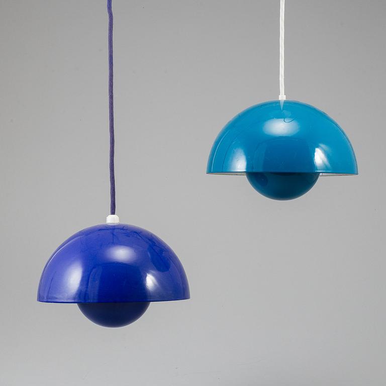 VERNER PANTON, two Danish 'Flower Pot' hanging pendants for Louis Poulsen.