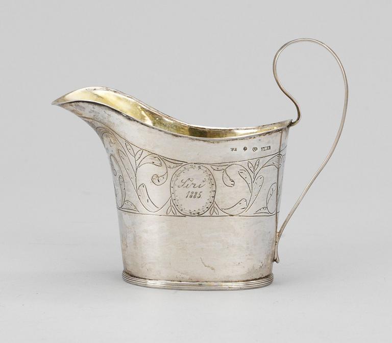GRÄDDKANNA, silver, Olof Hellbom, Stockholm 1812. Empire.