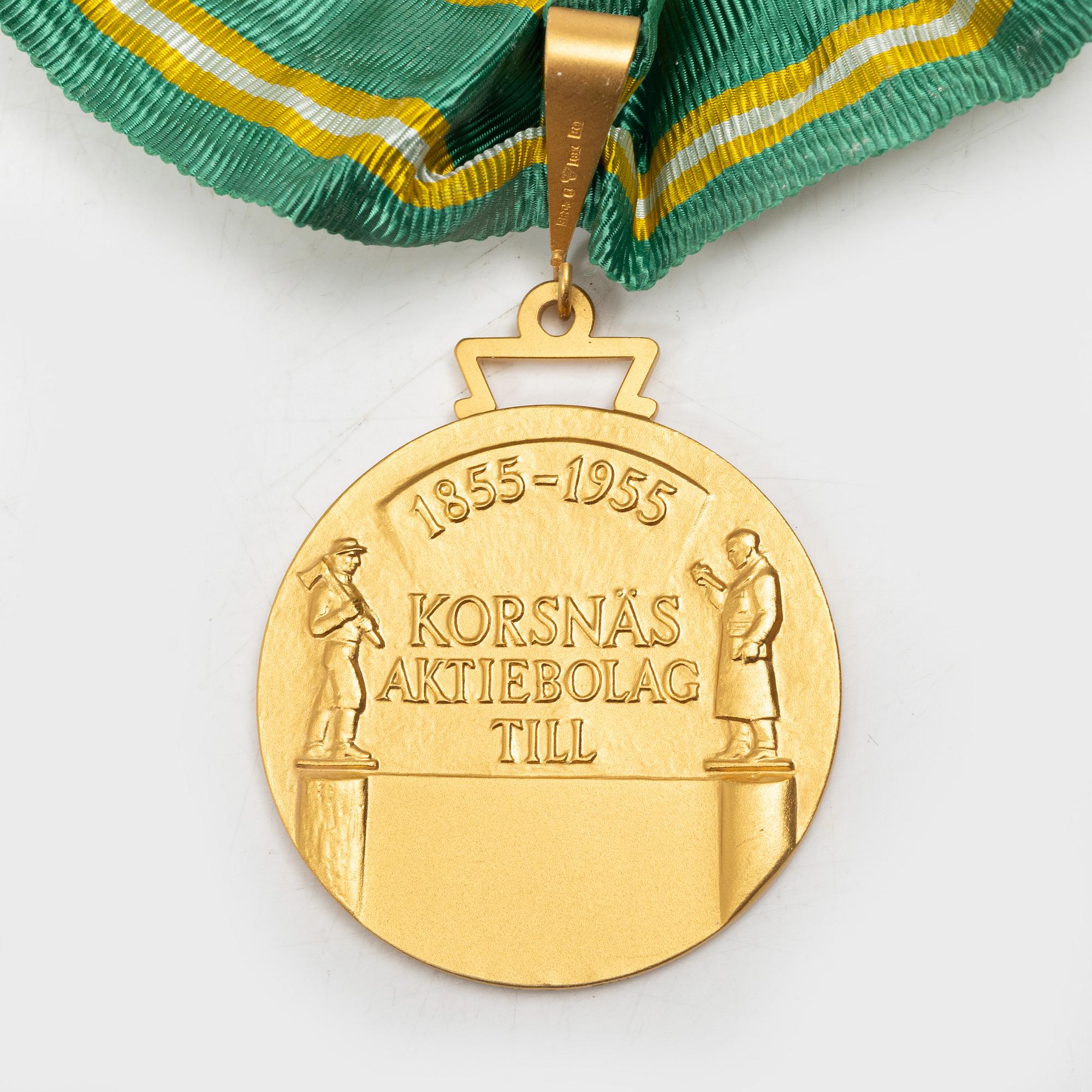 An 18K gold medal, Sporrong, Stockholm 1958.