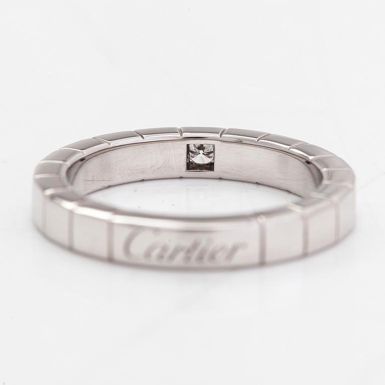 Cartier, ring, "Lanières", 18K vitguld med en diamant, ca 0.04 ct.