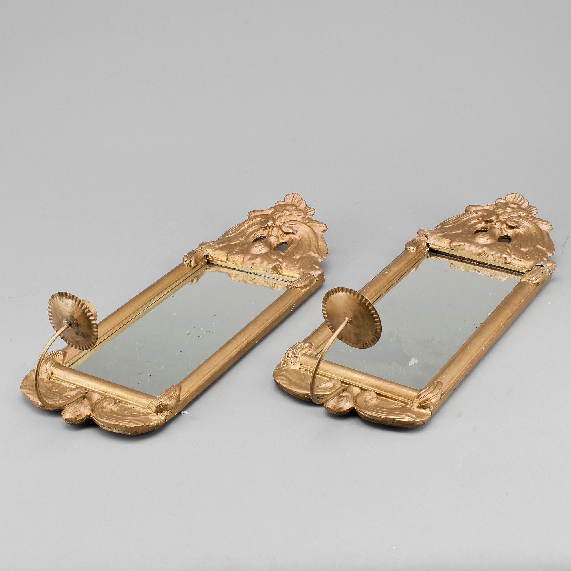 SPEGELLAMPETTER, ett par, rokoko-stil, 1800/1900-tal.