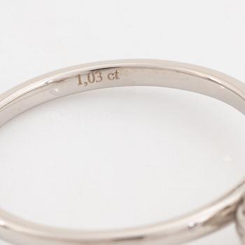 Cushion cut diamond ring.