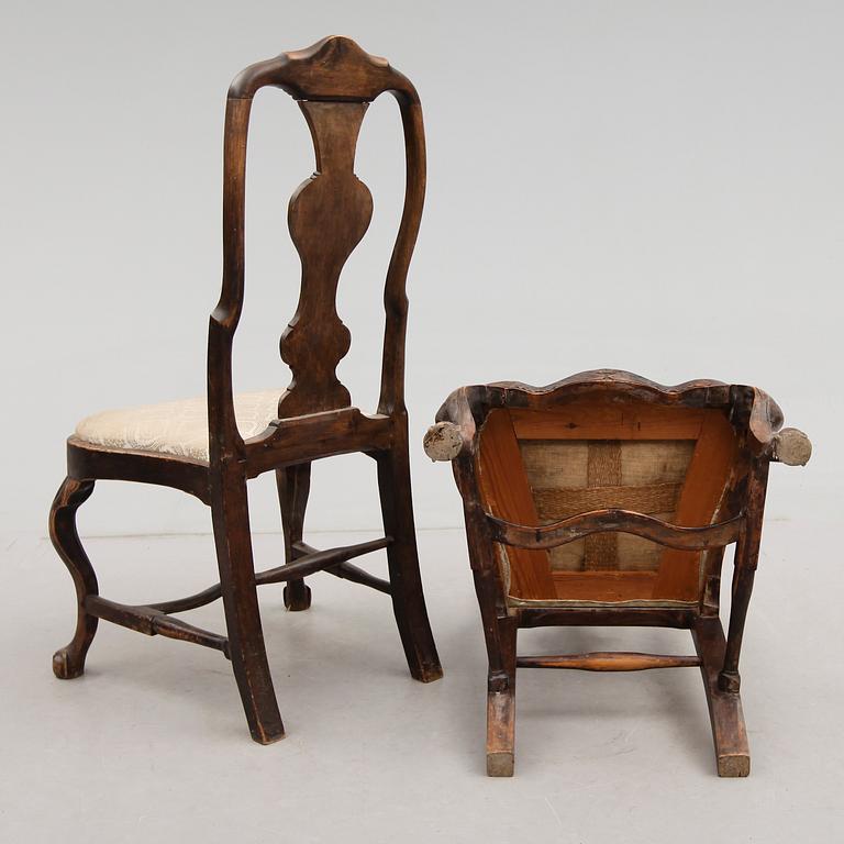 STOLAR, 3 st, rokoko, 1700-tal.