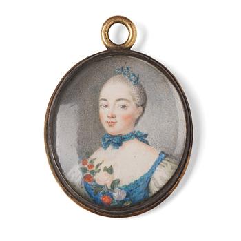 218. Maria Romanovna Vorotzova (1737-1765), miniatyr, 1700-tal.