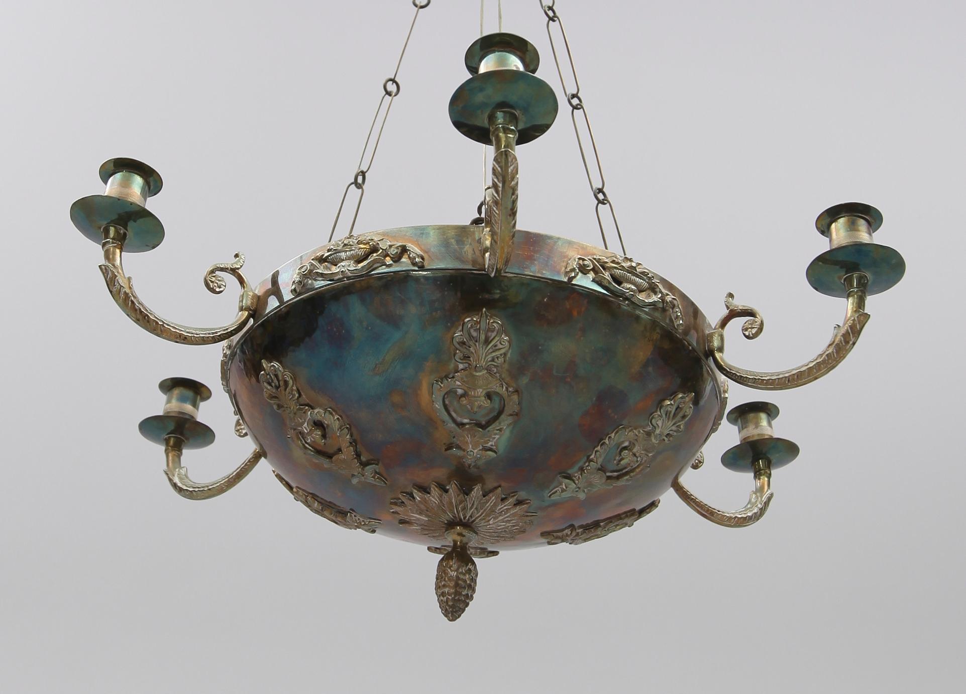 AMPEL, empirestil, 1800-tal. Höjd ca 57 cm.