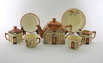 TESERVIS, 16 delar, flintgods, Keele St Pottery, England.
