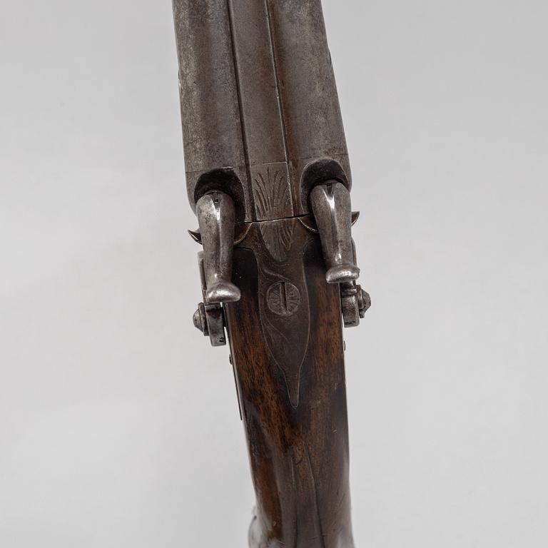 A double-barrelled percussion pistol, second half of the 19th century.