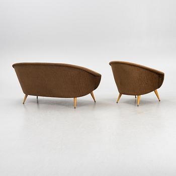 Folke Jansson, a "Tellus" sofa and armchair, SM Wincrantz, Sweden, 1950's.