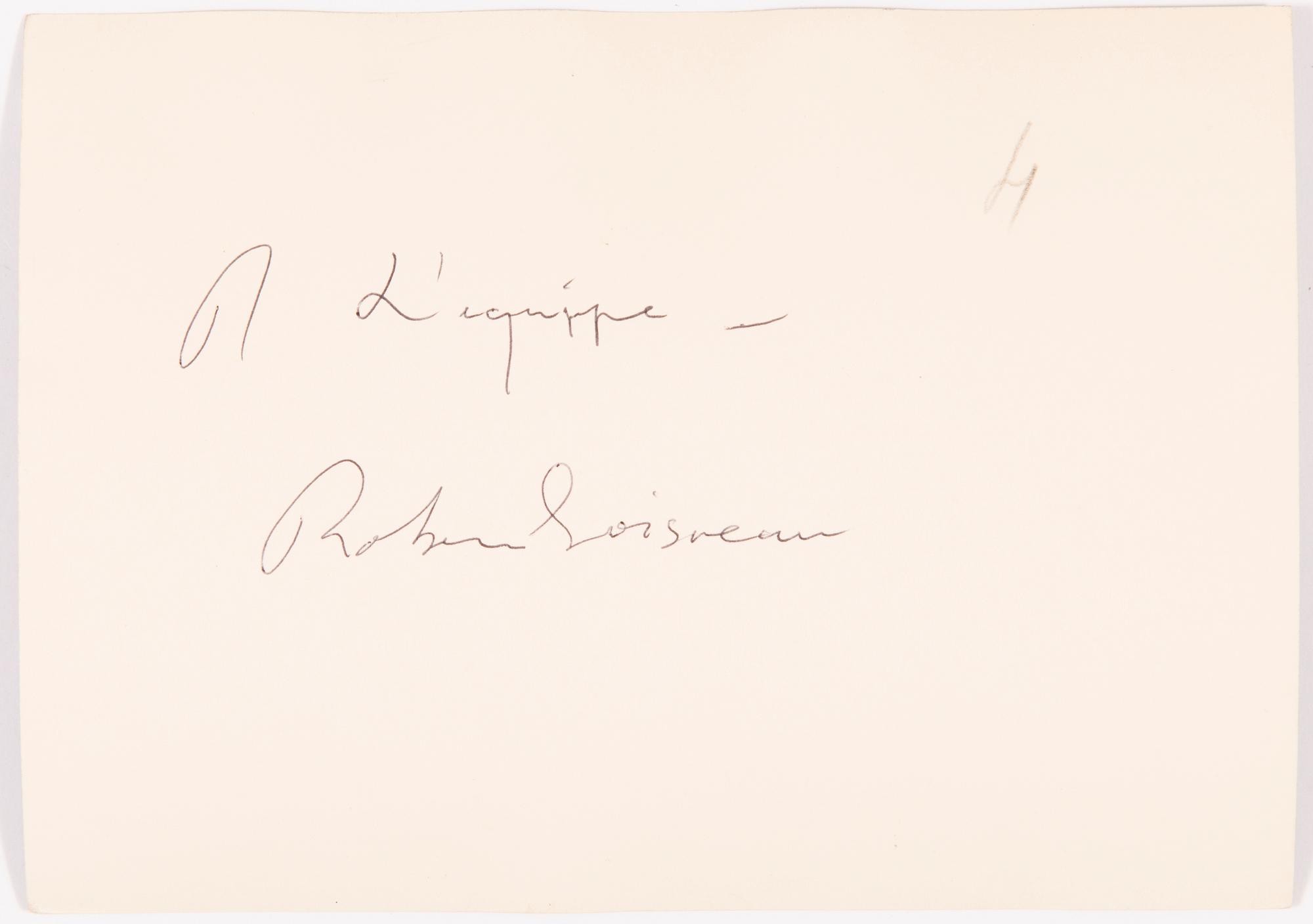 ROBERT DOISNEAU, gelatin silver print, signed a tergo.