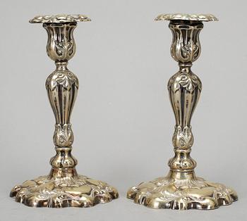 LJUSSTAKAR, 3 par, nysilver, 1800-talets slut samt 1900-talets början.