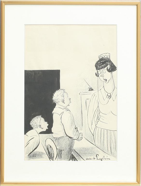 ALBERT ENGSTRÖM, tusch, 2 st, sign.