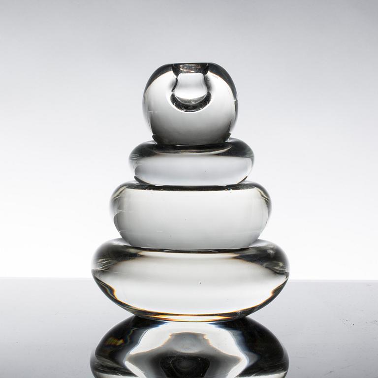 A CENEDESE GLASS CANDLE STICK, later part of the 20th century.