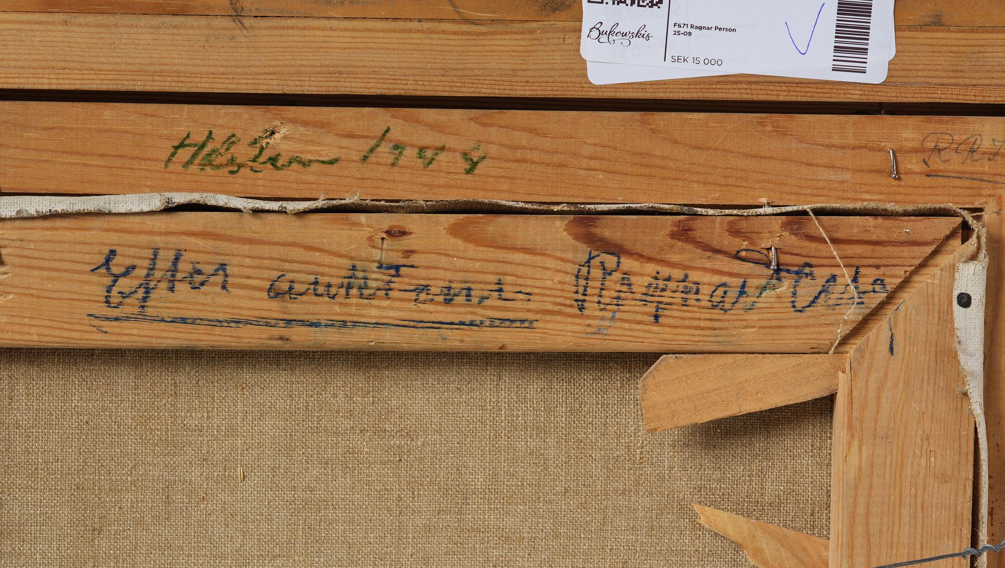 Ragnar Person, "Efter auktionen".