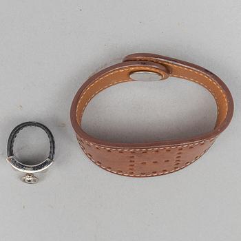Hermès, bracelet "Eclipse" and ring "Collier de Chien".