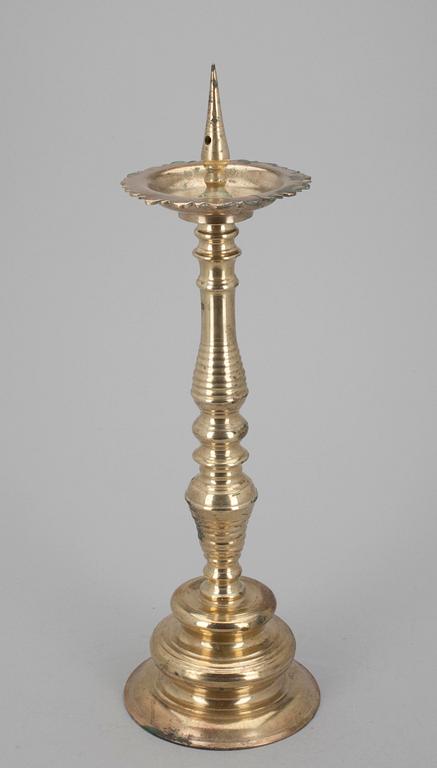 LJUSSTAKE, brons, möjligen Frankrike 1600/1700-tal.