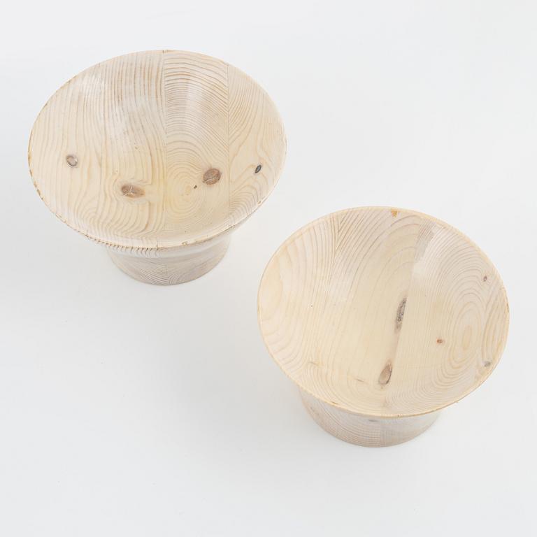 Magnus Ek, a set of eight spruce wood bowls for Oaxen Krog, 2019.