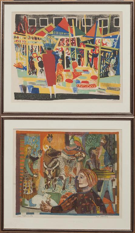 SVEN X:ET ERIXSON, 2 st, färglitografi samt offset, båda signerade samt färglitografin numrerad 18/475.