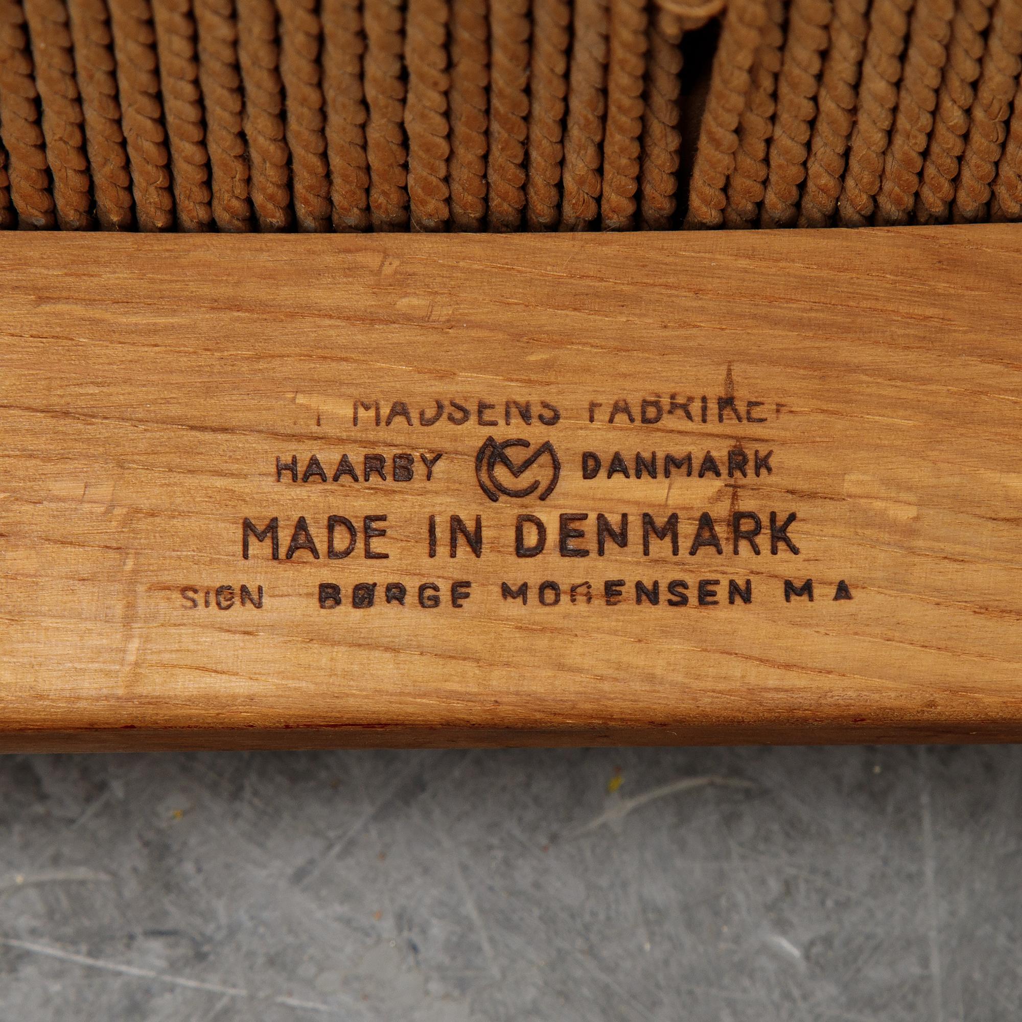 Six oak chairs by Børge Mogensen, C.M. Madsens Fabriker, Denmark.