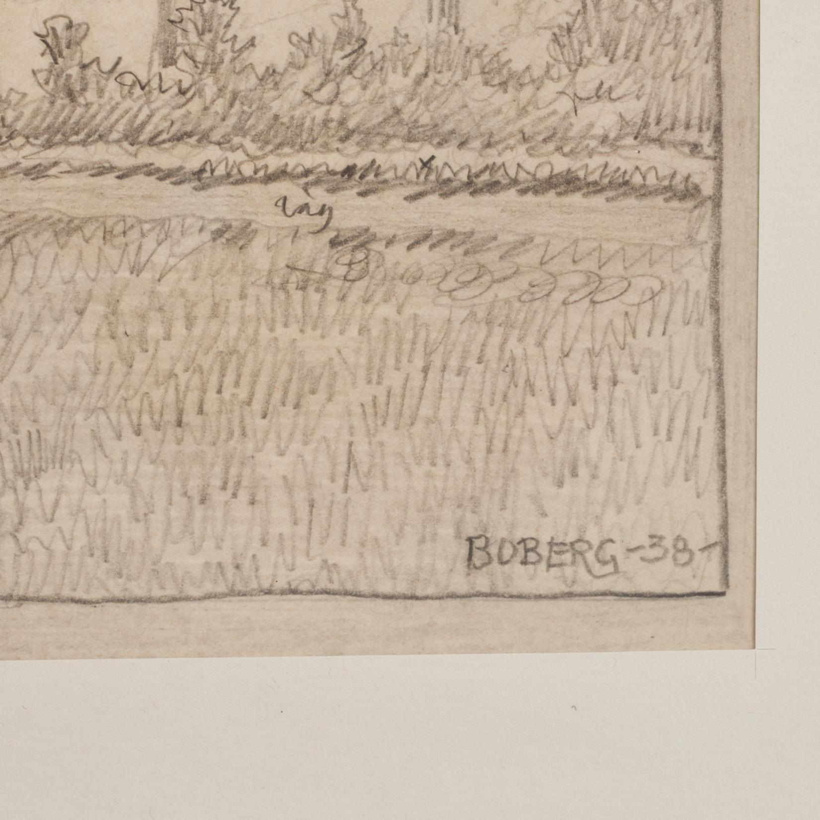 FERDINAND BOBERG, teckningar i blyerts. Signerade.