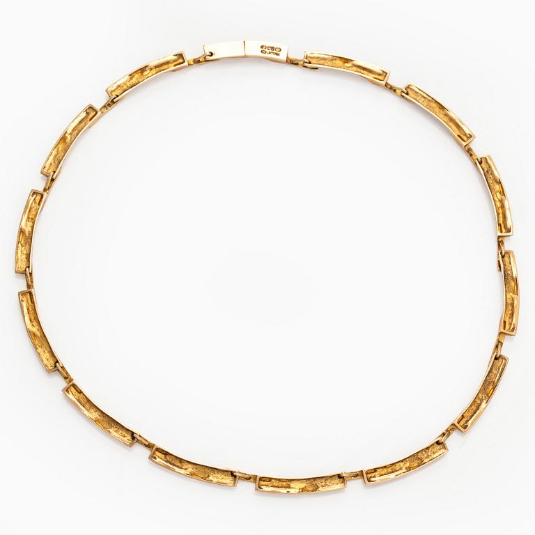 Björn Weckström, kaulakoru, "Tunturi", 14K kultaa. Lapponia 1976.