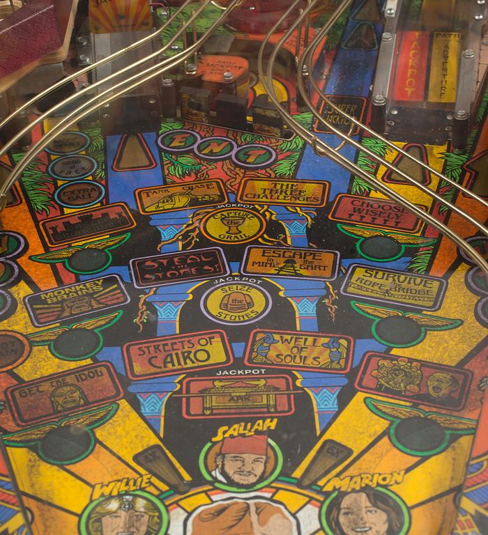 a Indiana Jones pinball-game by Williams USA 1990's.