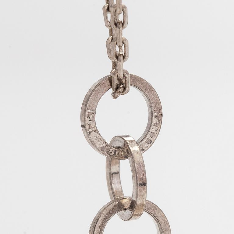 Elis Kauppi,  A silver and rock crystal pendant for Kupittaan Kulta, Turku 1966 with chain.