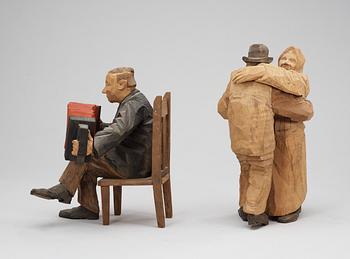 Axel Petersson Döderhultarn, Sittande dragspelare och danspar.