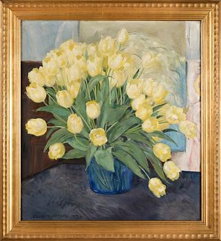 Olle Hjortzberg, Still life with yellow tulips.