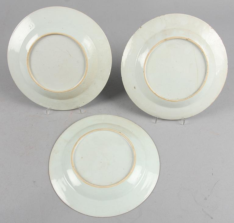 TALLRIKAR, 6 st, porslin, Kina, 1700-tal.