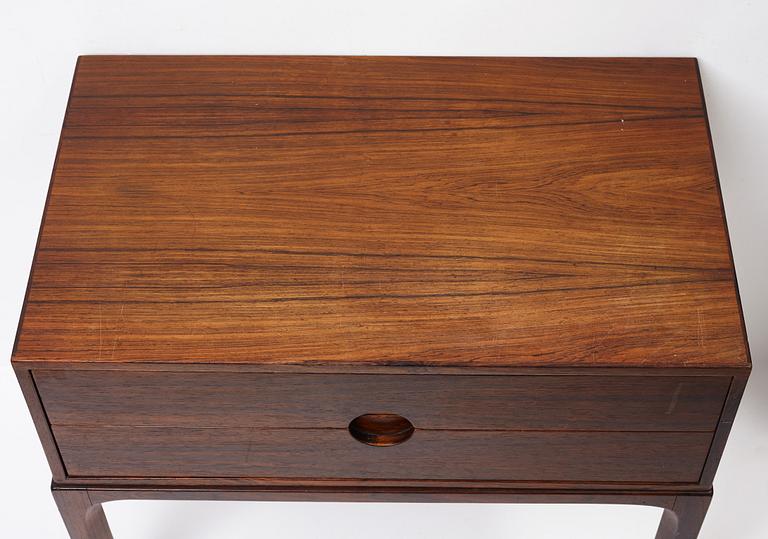A mirror and chest of drawers by Aksel Kjersgaard, Odder, Denmark, 1950's-/60's.