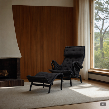 Bruno Mathsson, Armchair with footstool, 'Pernilla', Dux.