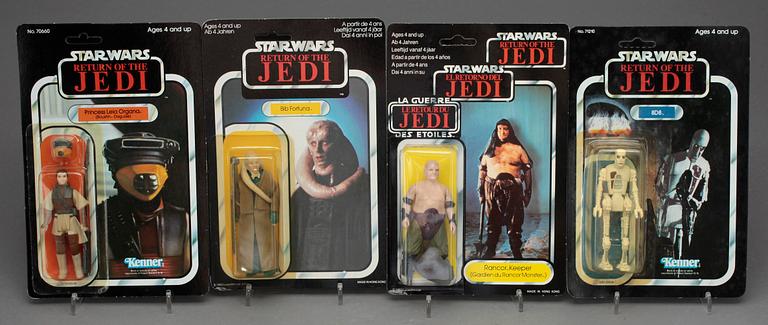 STAR WARS, 4 stycken actionfigurer, Kenner samt Palitoy, 1983-84.