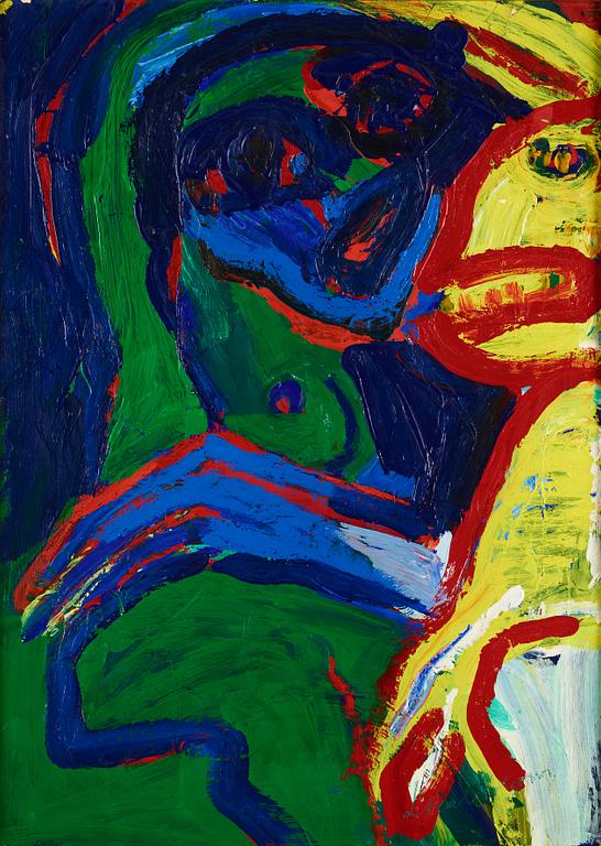 Bengt Lindström, acrylic on paper, signed, 1980s.