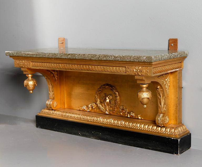 SPEGEL MED KONSOLBORD, gustaviansk stil, 1900-talets första hälft.