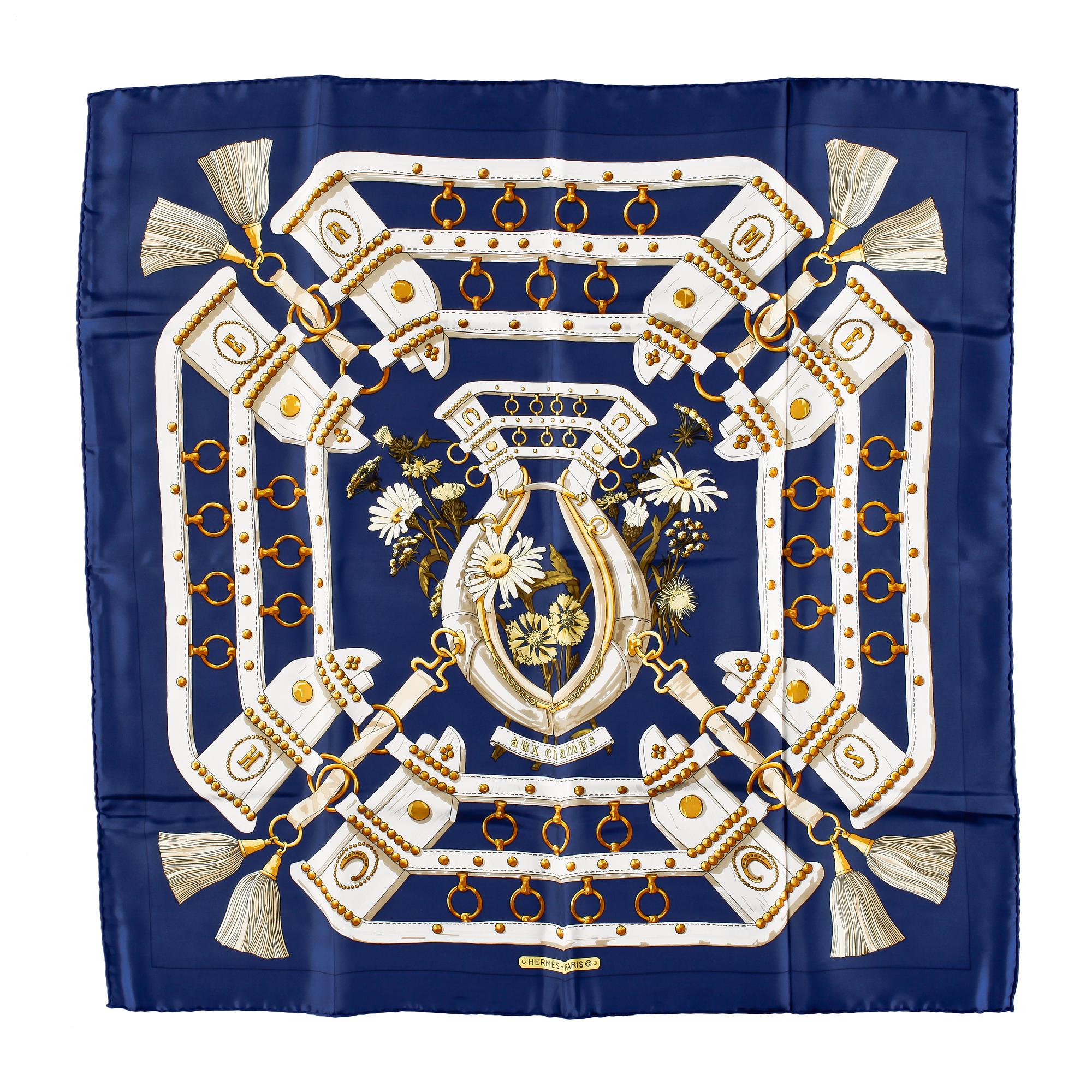 HERMÈS, scarf "Aux Champs".