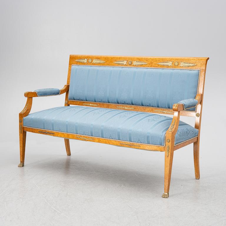 Salon group, 6 pieces, Empire style, around 1900.