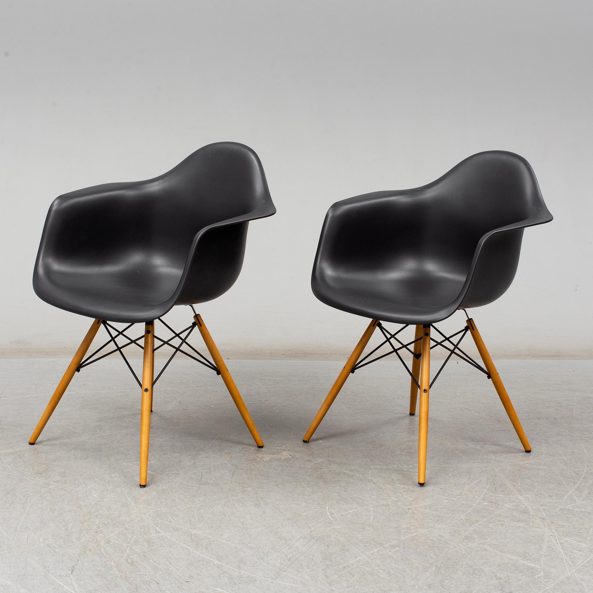 CHARLES & RAY EAMES, a pair of 'DAW' armchairs, Vitra, 2017.