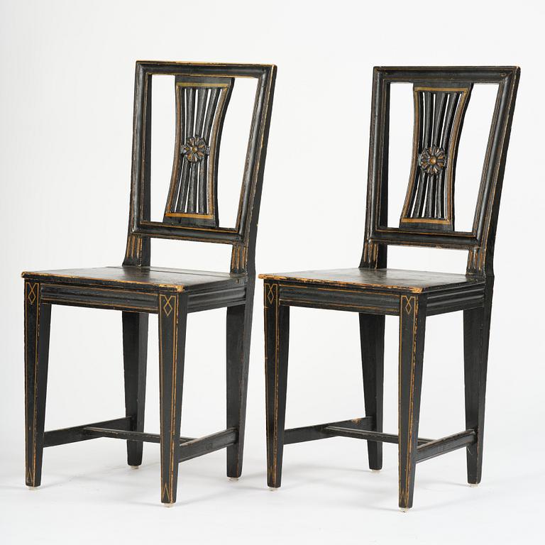 Stolar, ett par, Sverige, omkring år 1800, Sengustavianska.