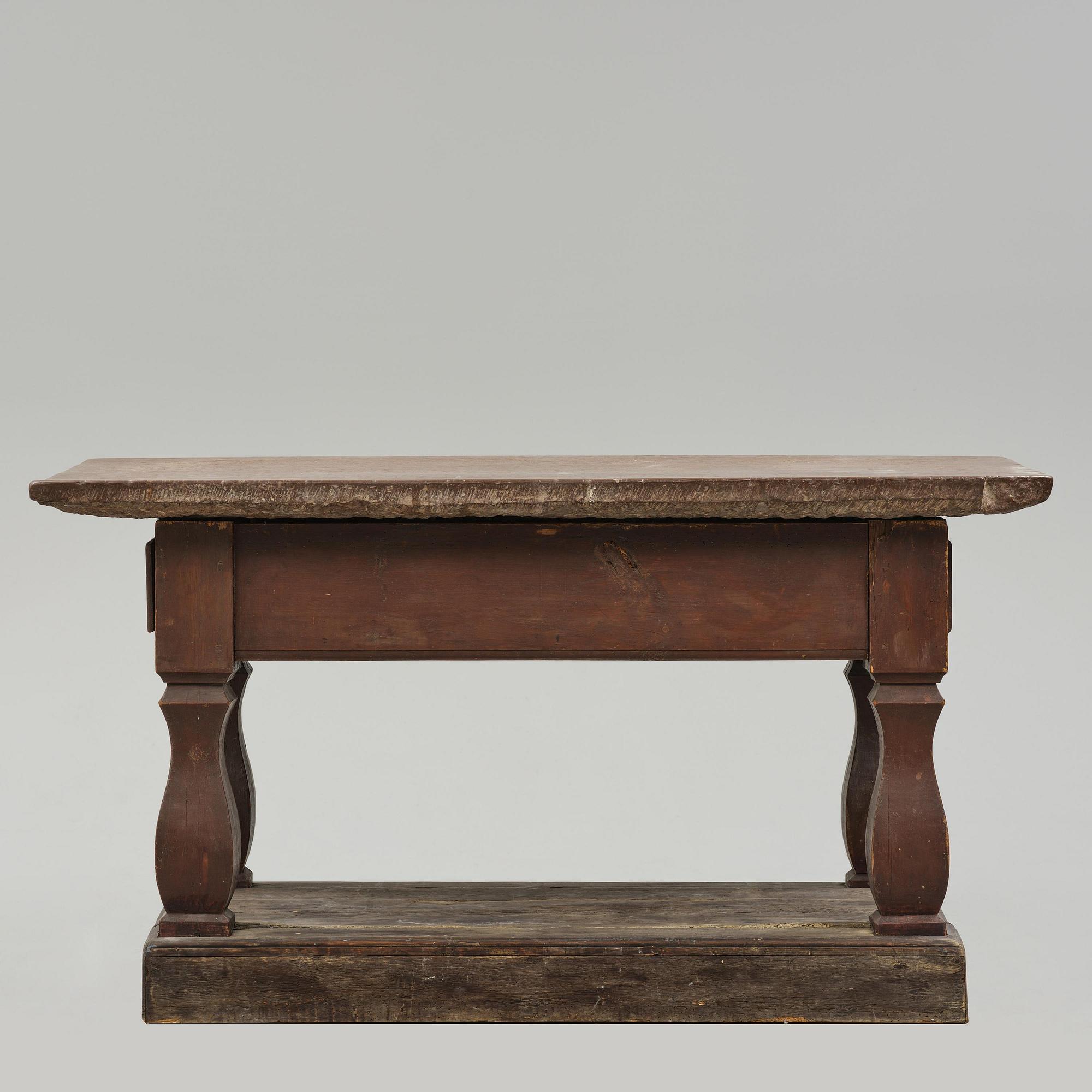 A Swedish baroque stone-top table, 18th century.