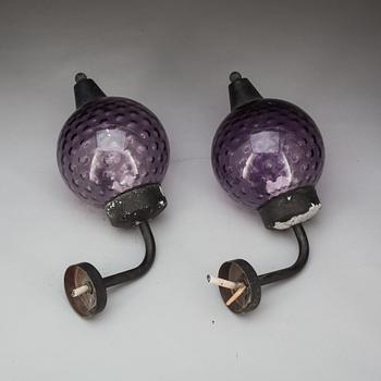 YTTERBELYSNING, ett par, glas och metall. 1900-tal.