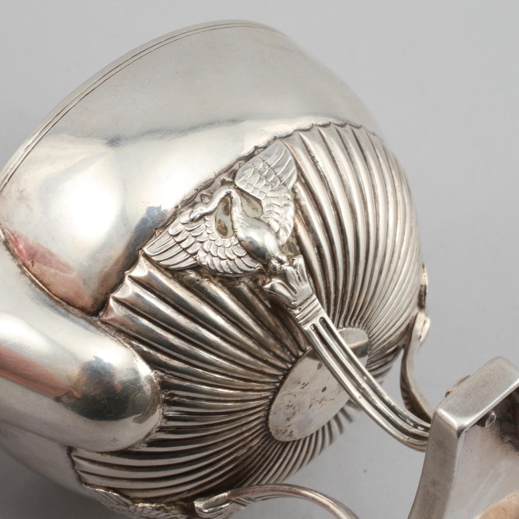 GRÄDDKANNA, silver, Johan Fredrik Björnstedt, Stockholm, empire 1817, vikt 215 gram.